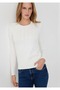 M1710910 Twirl Patterned Sweater Women's Sweatshirt White - 3