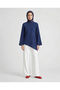 Asymmetrical Cut Spanish Sleeve Side Belted 100% Linen Women's Shirt