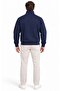 M0S20212 Logo Printed Half Zipper Men's Sweatshirt Dark Blue - 3