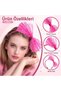 80S 90S Neon Pink Lace Crown with Bow - 2