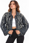 Women's Designer Denim Jacket with Pearl and Stone Embellishments Blue Vr Gray Oversized Fit Jeans Coat Salted Coffee Pearl Jacket - 4