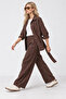 Belted Premium Selection Suede Modal Suit Lby0085 Brown