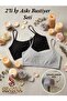 2-Piece Set with String Straps - Removable Pads - Cotton Crop Half Tank Top - Wire-Free Comfort (2 Pieces) Black - Gray