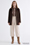 Ribbed Wool Blend Lined Oversized Coat - 3