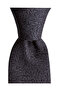 Black Floral Patterned Gray Silk Tie – 7.5 cm Wide - 6