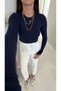 Dlvin Sodde Navy Blue Knitwear with Sleeve Detail