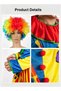 (eb357)Kids Clown Costume with Rainbow Wig, Unisex Stage Performance Circus Clown Outfit, Carnival Cosplay Fancy Dress Party Clothes (M - 120~130cm) - 5