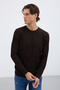 Men's Ottoman Textured Striped Crew Neck Basic Knitwear Sweater - 2