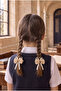 Girl's Fluffy Bow 2-Piece Clip Buckle Ecru - 2