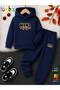 Mama Text Printed Thick Winter Hooded Top/Bottom Children's Tracksuit Set (Pockets on the Bottom)