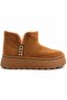 Women's Tan Suede Fur Boots Thick Platform Sole Winter Casual Ankle Boots - 3