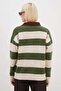 Striped Half Button Polo Neck Knitwear Sweater - 8
