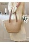 Women's Straw Woven Shoulder Bag, Summer Beach Travel Crossbody Handbag, Classics Satchel Purse Wove - 2