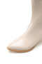 Lyra Gioia Women's Heeled Boots 0012600 Beige Wrinkled Patent Leather - 5