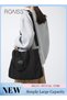 Women's Crossbody Canvas Bag, Large Capacity One Shoulder Messenger Tote Bag, Casual Solid Color Ver - 2
