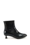 Siri Alba Women's Heeled Boots 0012501 Black Wrinkled Patent Leather - 5