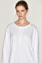 Isalore women's 100% organic cotton round neck buttoned white blouse - 5