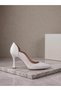 White Matte Stiletto Curved Side Cutout Pointed Toe Thin Heeled Women's Shoes Classic Evening Elegance - 4