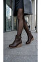 Women's Leather Look Belt Detailed Wedge Heeled Casual Ankle Boots - 6