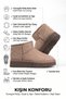 Warm, Water-Resistant Women's Winter Daily Use Short Mini Boots with Fur Inside and Thick Soles - 6