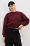 3 Thread Basic Ribbed Crop Sweatshirt