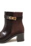 Aurora Alma Women's Heeled Boots 0012030 Brown Wrinkled Patent Leather - 4