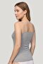 Women's Gray Melange Bambo Rope Strap Tank Top - 2