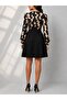 Women's Long Sleeve Double Breasted Collared Side Tie Top Diver Bottom Crepe Short Kiloş Dress - 2