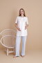 Natural Blue Short Sleeve Maternity and Pregnancy Pajama Set, Set of 3 - 4