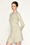 Dari women's soft and flexible fabric round neck body-fitting long sleeve khaki t-shirt - 5