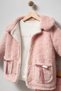 Girl's Plush Jacket, T-Shirt, Bow Detail, Wide Leg Pants, 3-Piece Set 8300 Wnt - 2