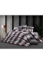 Plaid Patterned Double Duvet Cover Set with Elastic Sheets