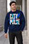 Men's City Pulse Written Crew Neck Casual Regular Fit Sweatshirt