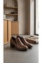3135 coffee genuine leather bootie shoes - 3