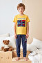 Boy's Short Sleeve Combed Cotton Pajama Set 4269 Yellow