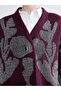 V-Neck Patterned Oversized Women's Knitwear Cardigan - 4