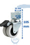 50' Double Roller Table Cabinet Coffee Table Shelf Furniture Caster with Swivel Short U-Plate -2 Pieces with Brake -2 Pieces Without Brake - 2