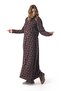 Long Sleeve Flannel Violet Pattern Winter Long Buttoned Dress Purple Purple - 6