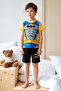 Boy's Short Sleeve Shorts Combed Cotton Pajama Set 3986 Yellow01 - 4