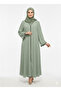 Rizqé Sage Serenity Light Green Minimalist Trim Modest Abaya