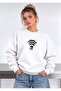 Free Cat Printed Oversized Women's Crewneck Sweatshirt