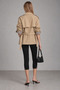 Double-Breasted Collared Short Trench Coat with Belt |   Mkw3811572-1 - 5