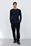 Men's Ottoman Textured Striped Crew Neck Basic Knitwear Sweater - 6