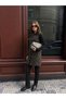 Patterned Steel Knitted Long Knitwear Women's Vest Coat - 2
