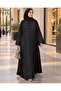 Black Paisley Embroidered Abaya with Embellished Cuffs - 5