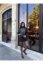 Women's Stand-Up Collar Oversize Bomber Leather Jacket (Patterned Leather) - 3