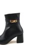 Talitha Gioia Women's Pointed Toe Heeled Boots 0012016 Black Skin - 2