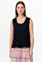 Round Neck Satin Surface Openwork Regular Blouse
