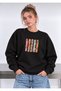 Sirali Flowers Printed Oversize Women's Crewneck Sweatshirt