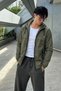 Men's Trend Zippered Seasonal Striped Khaki Raincoat & Windbreaker - 6